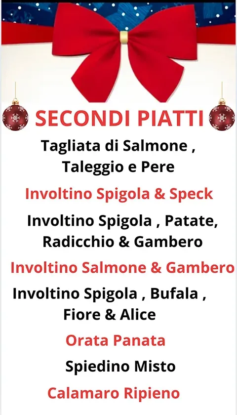 Menu Secondi Piatti Natale 2024 Pescheria IL PORTICCIOLO Ciampino