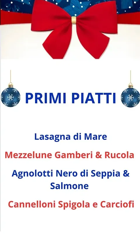 Menu Primi Piatti Natale 2024 Pescheria IL PORTICCIOLO Ciampino